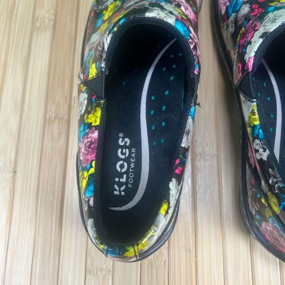 Klogs Slip On Multicolored Flower Nurses Shoes Womens Sz 9M - Picture 6 of 10